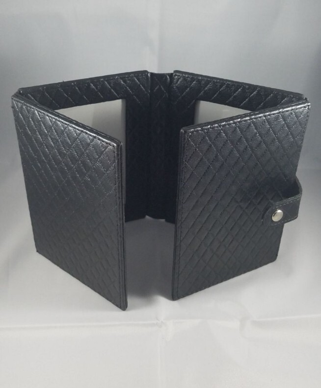 Purple & Black quilted leather like photo holders clasped (2) items new gallery