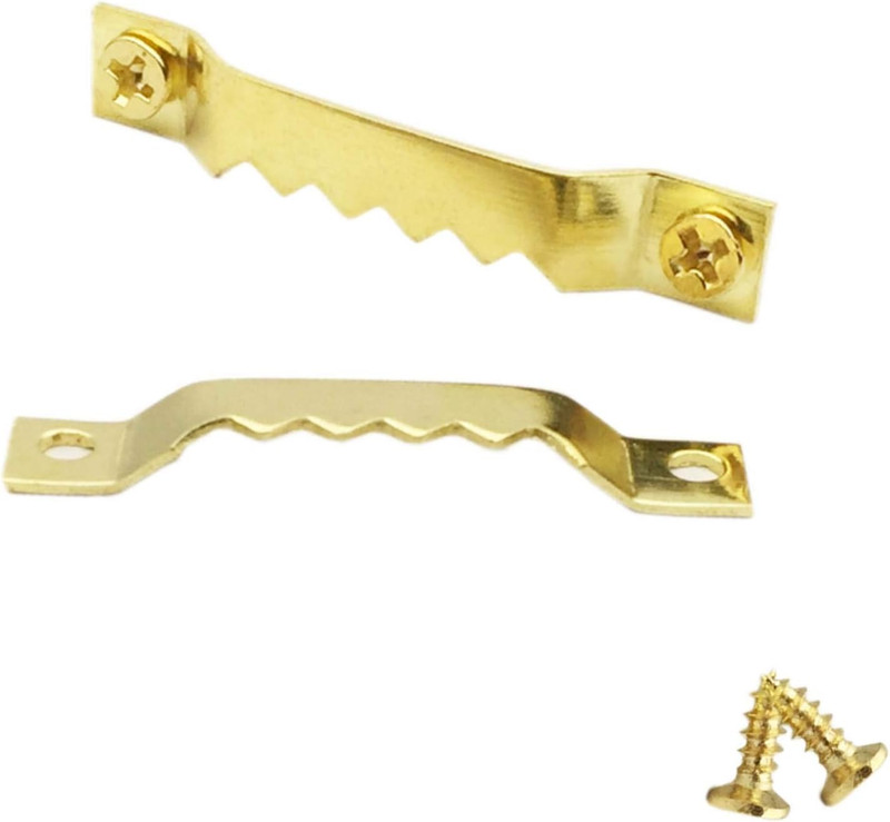 50 Pack Sawtooth Picture Hangers With Screws Steel Frame Hooks Gold