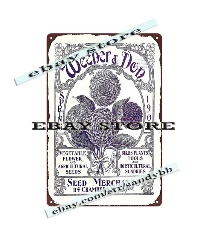 art posters 1904 Weeber Don Vegetable Flower Agricultural Seeds metal tin sign gallery