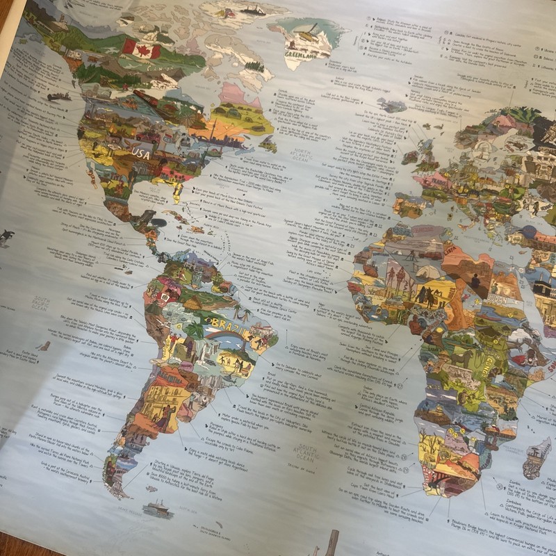 Awesome Maps Bucket List Map Re-Writable High Gloss Travel Wall Poster Open Box gallery