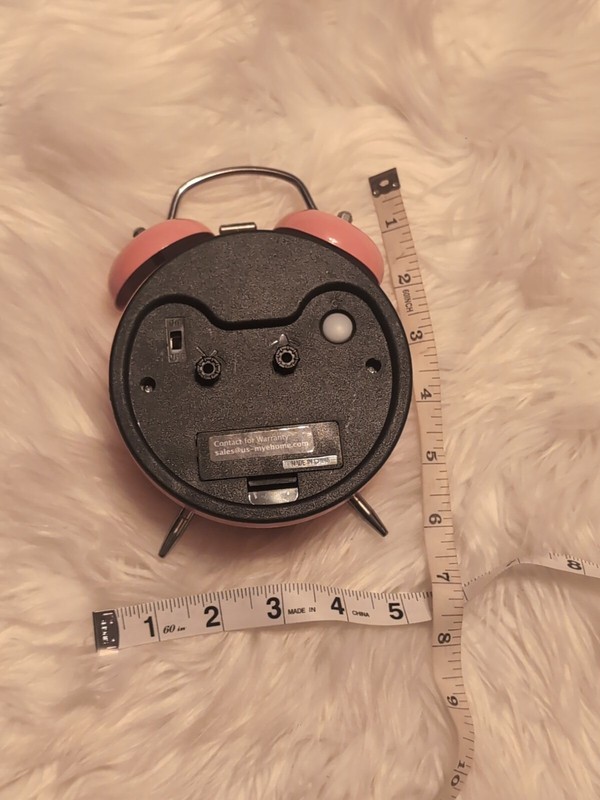 ATOMIC RADIO CONTROLLED TWIN MECHANICAL BELL ALARM CLOCK PINK gallery