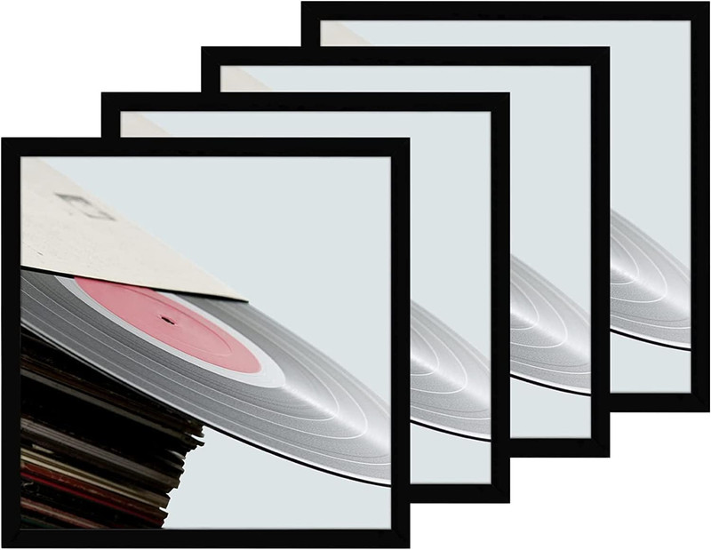 12.5 x 12.5 Black Record Frame Sturdy And Lightweight PVC Album Frame Made