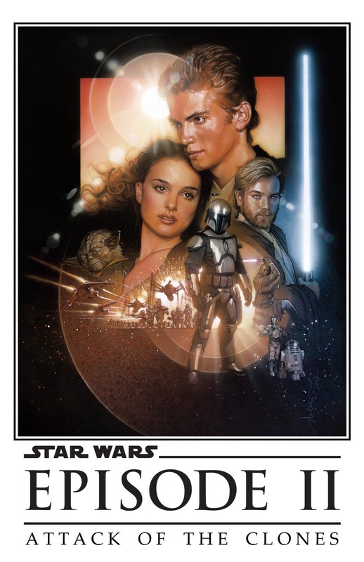 AA4158 Star Wars Ep II Attack of the Clones 2002 Bordered Movie Poster 11×17