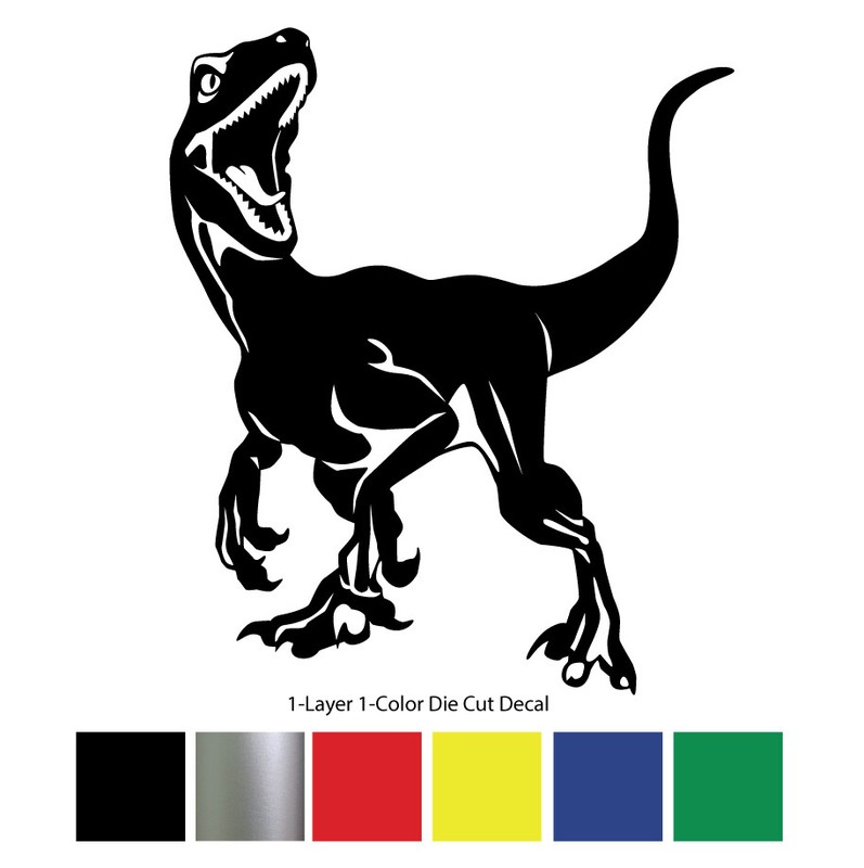 Dinosaur – Roaring Velociraptor #2 – Jurassic Period – 4-21″ wide – DieCut Decal
