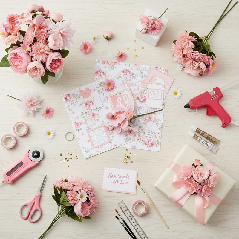 25 Pink Artificial Flower Heads for DIY Crafts – Roses, Daisies, Orchids gallery