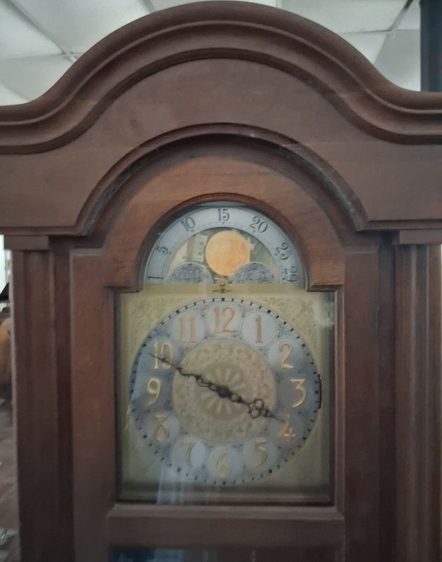 Very rare moon phase Grandfather Floor Clock w/ Glass Door, Moon Phase, Arabic
