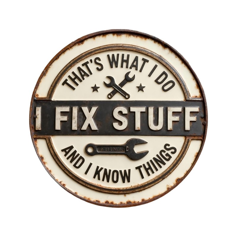 Vintage Rustic Metal Sign Humorous Garage Workshop Decor Man Cave Wall Art gallery