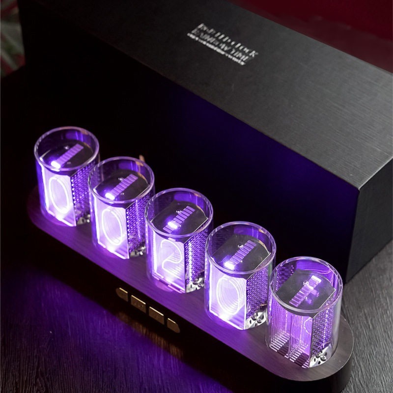 RGB Pseudo Glow Tube Clock 9 Display Modes DIY Nixie Clock 2W Built-in LED #sz gallery