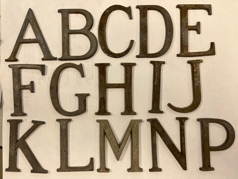 Metal Letters and Numbers 2 1/4 inch long Roman Font price per letter *
