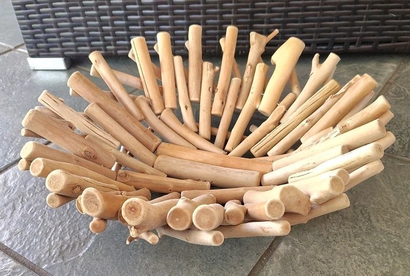 Wood Bowl Driftwood Natural Rustic Cabin Decor Trinket Holder 14″ X 14″