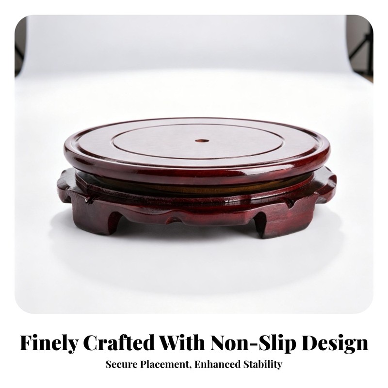 Wooden Turntable 360° Rotation Round Display Base Compact Size gallery