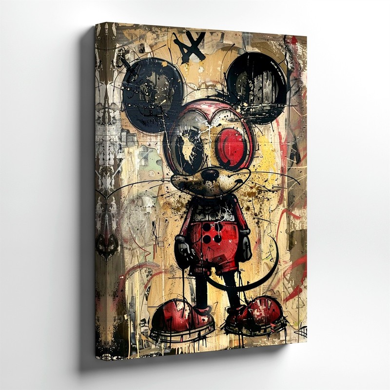 Wall Art Abstract Mouse Character Graffiti Canvas Print Urban Street Pop Decor