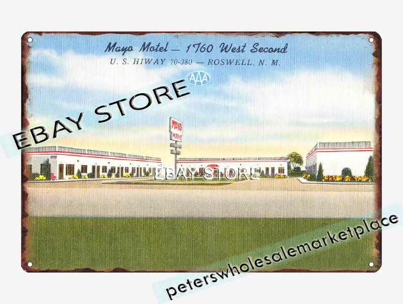 1930-45 Maya Motel U.S. Hiway 70 Roswell, New Mexico tin sign ideas the bedroom