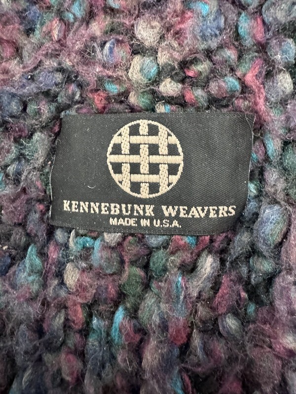 Kennebunk Weavers Throw Blanket Knit Purple Cranberry Made in USA 54” X 44” BH gallery