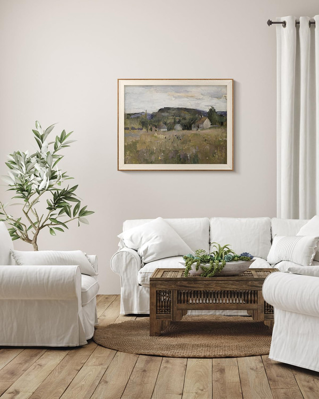 Framed Abstract Countryside Canvas Art for Modern Home Decor 16x20in gallery