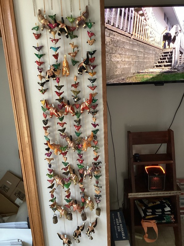 These Are Strings Of Indian Fabric Of Hens And VTG Fabric Elephants gallery