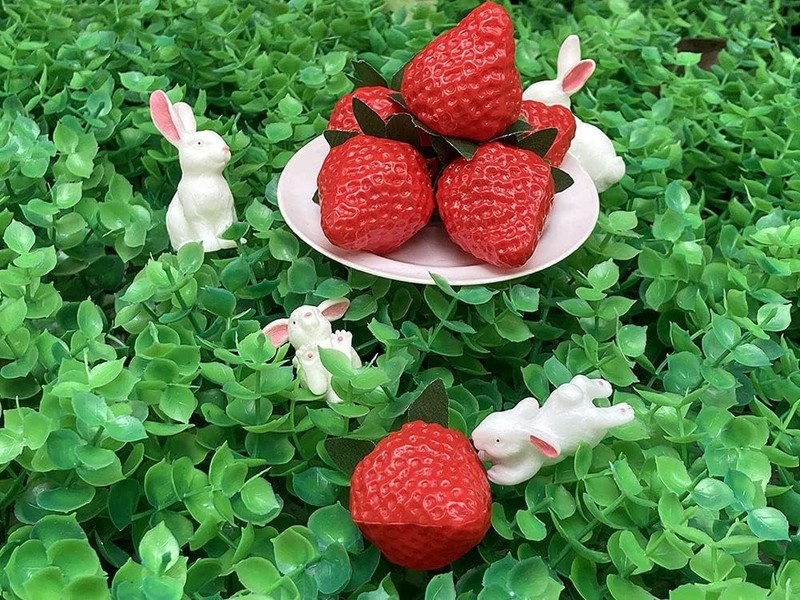 18PCS Plastic Artificial Red Strawberries Fake Lifelike Simulation Realistic ... gallery
