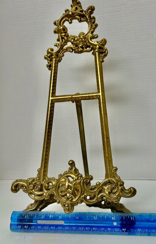Vintage Brass Rococo Style Table Top Art Easel gallery
