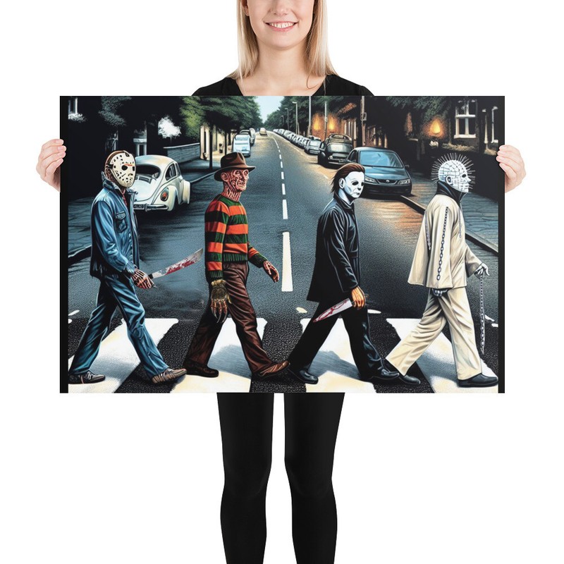 Abbey Road Horror Characters Poster – Legends in the Shadows