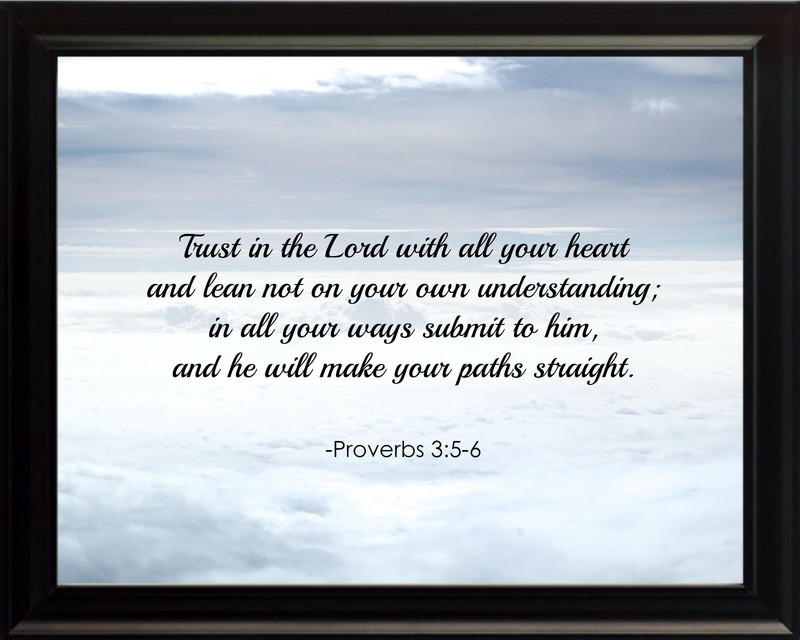 Proverbs 3:5-6 Trust In Poster Print Picture or Framed Wall Art