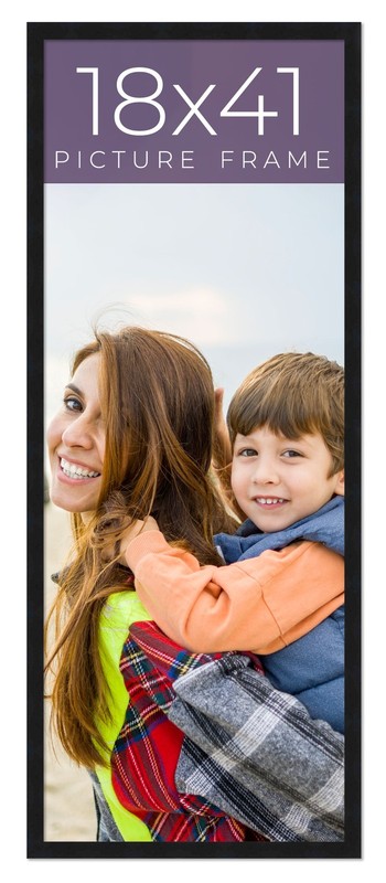 18x41 Frame Black Real Wood Picture Frame Width 0.75 inches | Interior Frame Dep