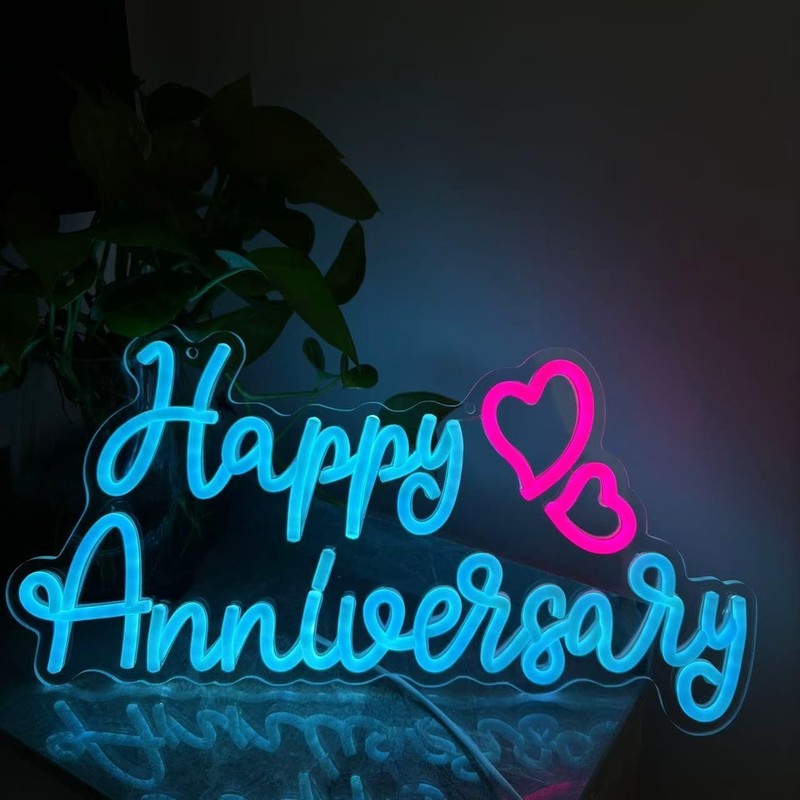 Happy Anniversary Neon Sign Happy Anniversary LED Light Happy Anniversary Sig... gallery