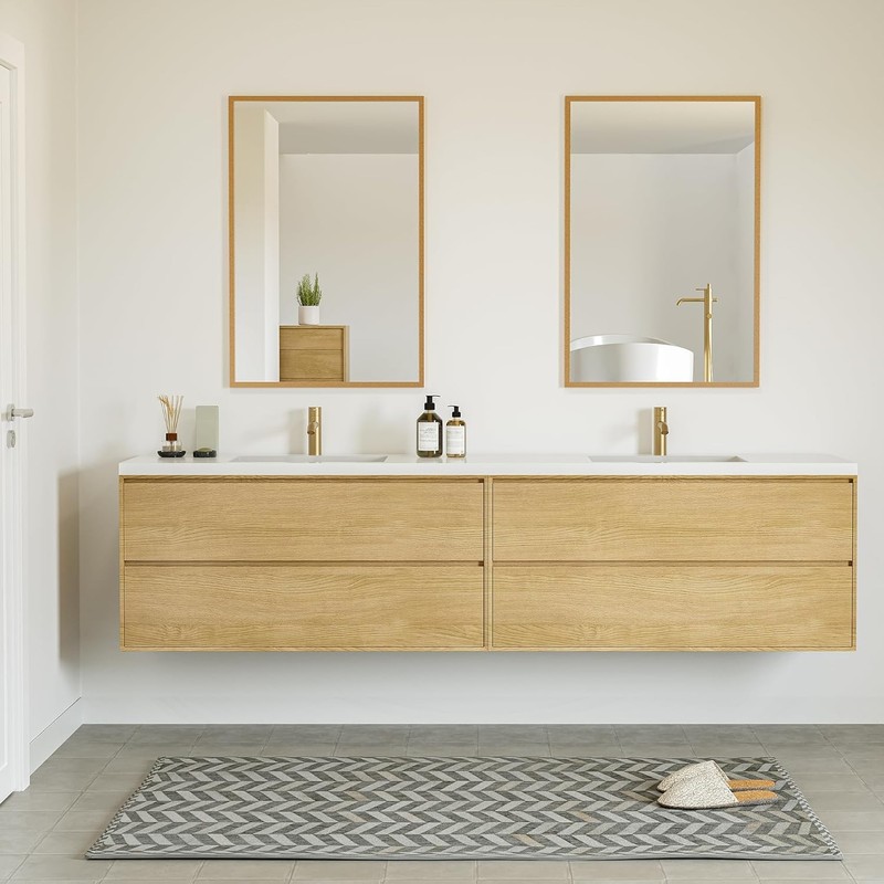 2-Pack 22"x30" Matte Gold Vanity Mirror, Wall Mount, Vertical or Horizontal gallery