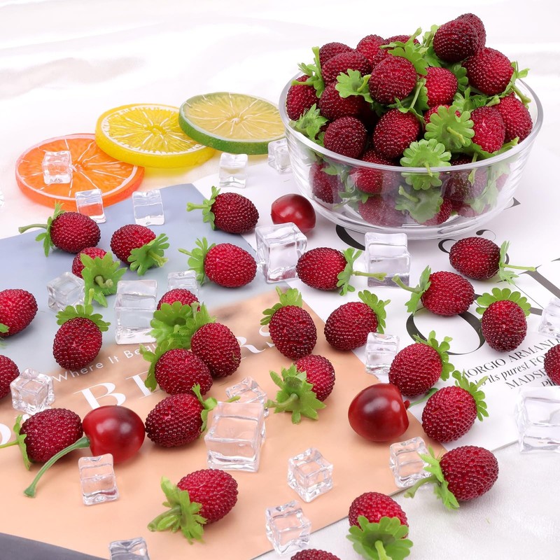 Artificial Raspberry Fake Fruit Decoration Kitchen Cabinet Food Model 30 PCS gallery