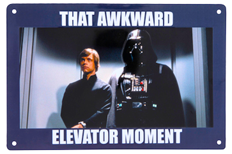 STAR WARS – Darth Vader, Luke Skywalker 12” x 8” Funny “Awkward” Metal Sign