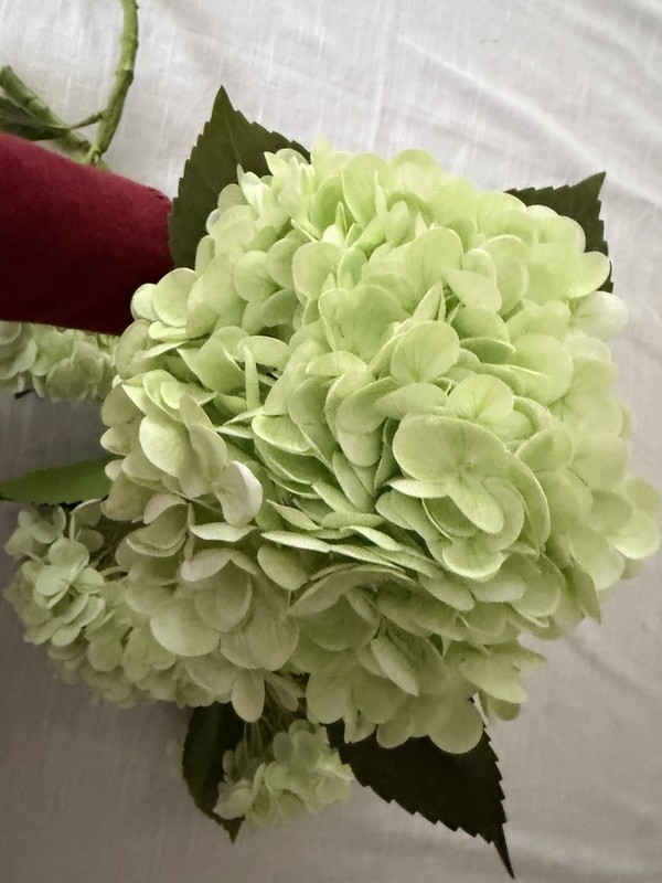 4 Real Touch Large Light Green Hydrangea Fake Flowers 21” gallery