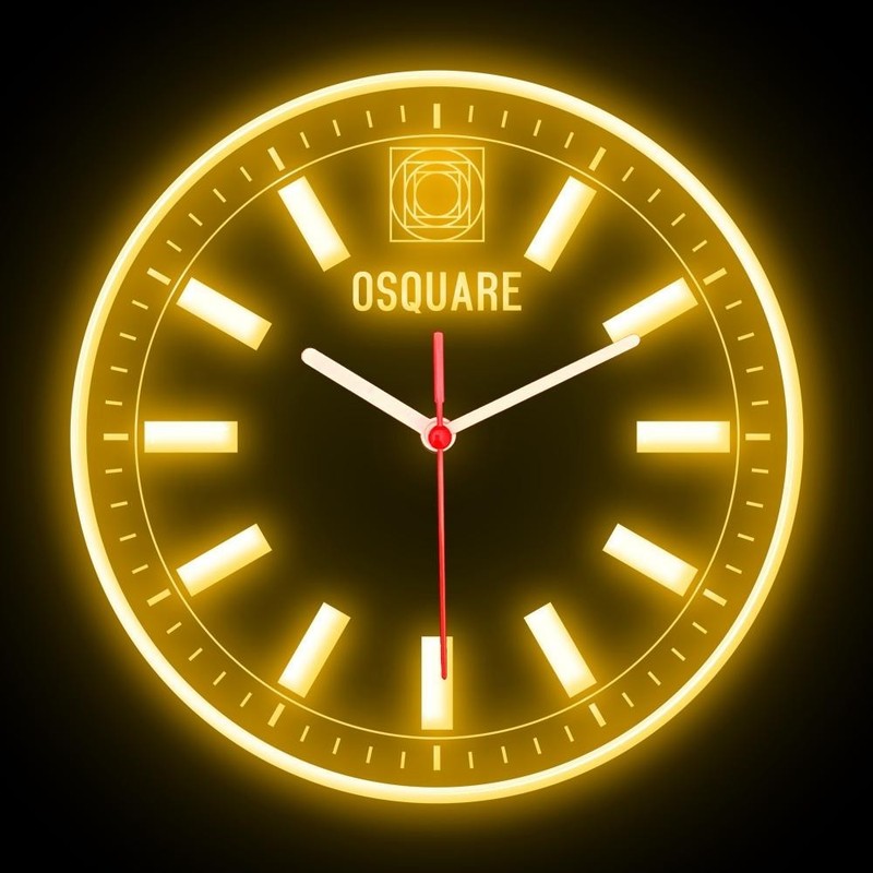 OSQUARE North European Minimalism Interior Design Home Decor Wall Neon Clock 10" gallery
