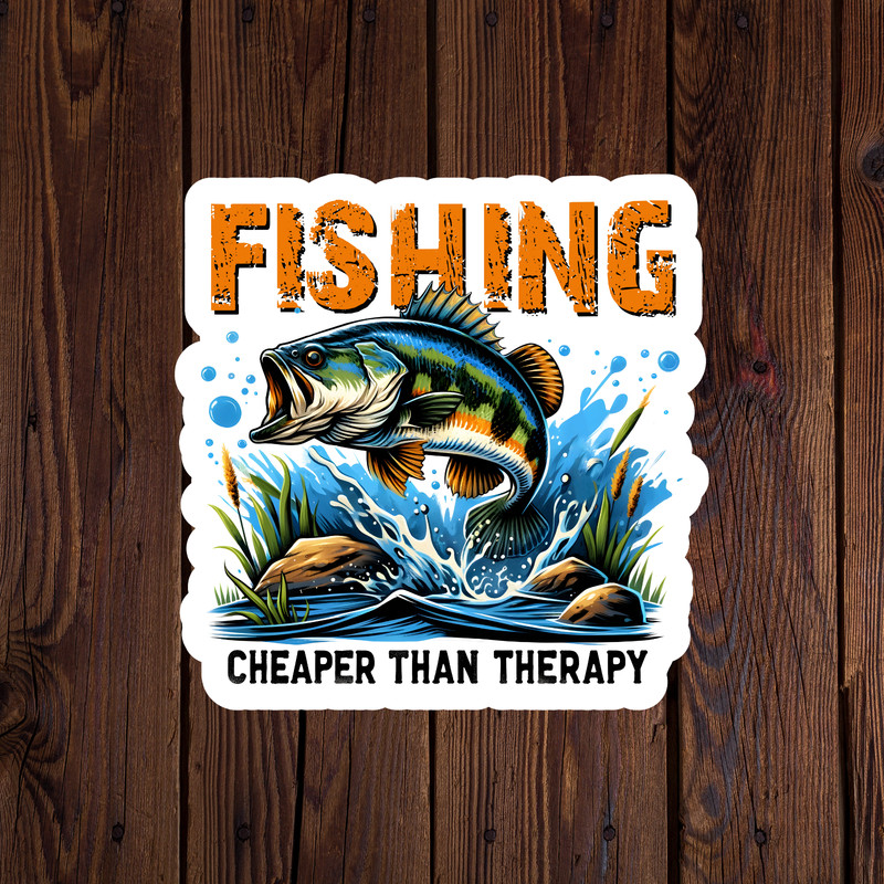Fishing sticker vinyl decal largemouth bass cheaper than therapy fishing laptop