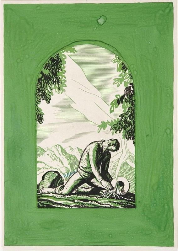 1927 Cover of Adventure Magazine Rockwell Kent Campfire Cover Art Print to Frame