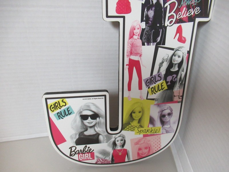 Barbie Letter "J" Wood Wall Art Print Décor For Kids Room NEW gallery