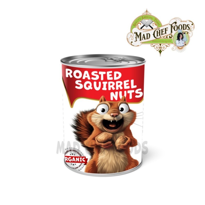 Roasted Squirrel Nuts Soup Can Label CHRISTMAS STOCKING STUFFER Joke Gag Santa