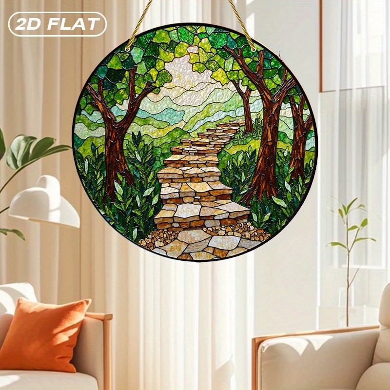 Stone Path Acrylic Suncatcher Glass Effect Garden Home Party Hanging Decor Gift gallery