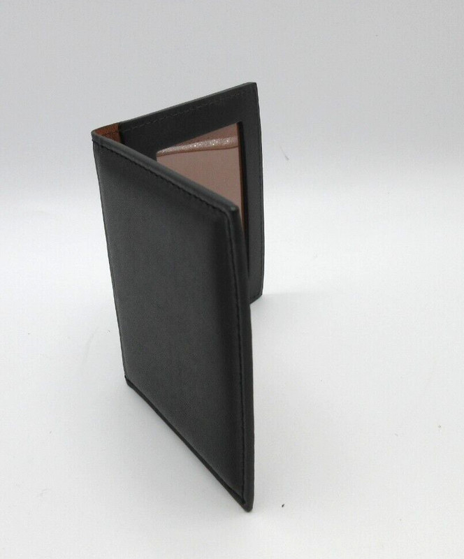 Bifold Frame MINI Holds Two 2x3" Photos Leather Bi-fold Graphic Image Black gallery
