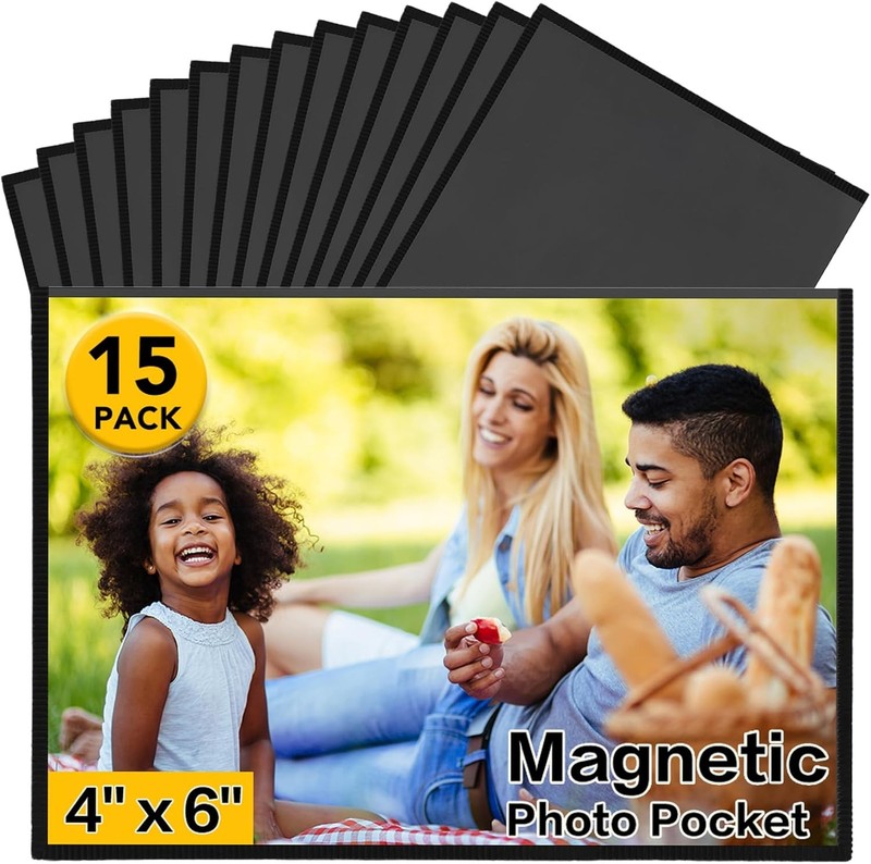 15 Pack Magnetic Picture Frame, 4 x 6 Inches Fridge Magnetic Photo Frames
