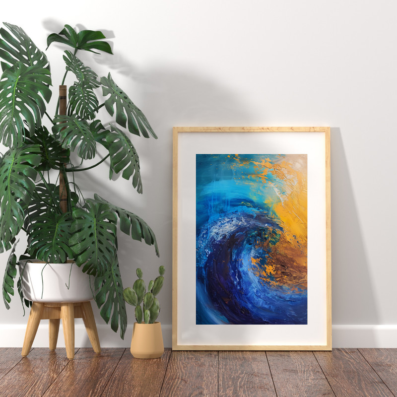 Blue Abstract Wave Wall Art Print | Modern Ocean Canvas & Fine Art gallery