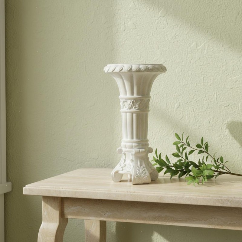 2 Pieces Faux Green Stone Vase Art Display Piece Table Decorative Piece Vintage