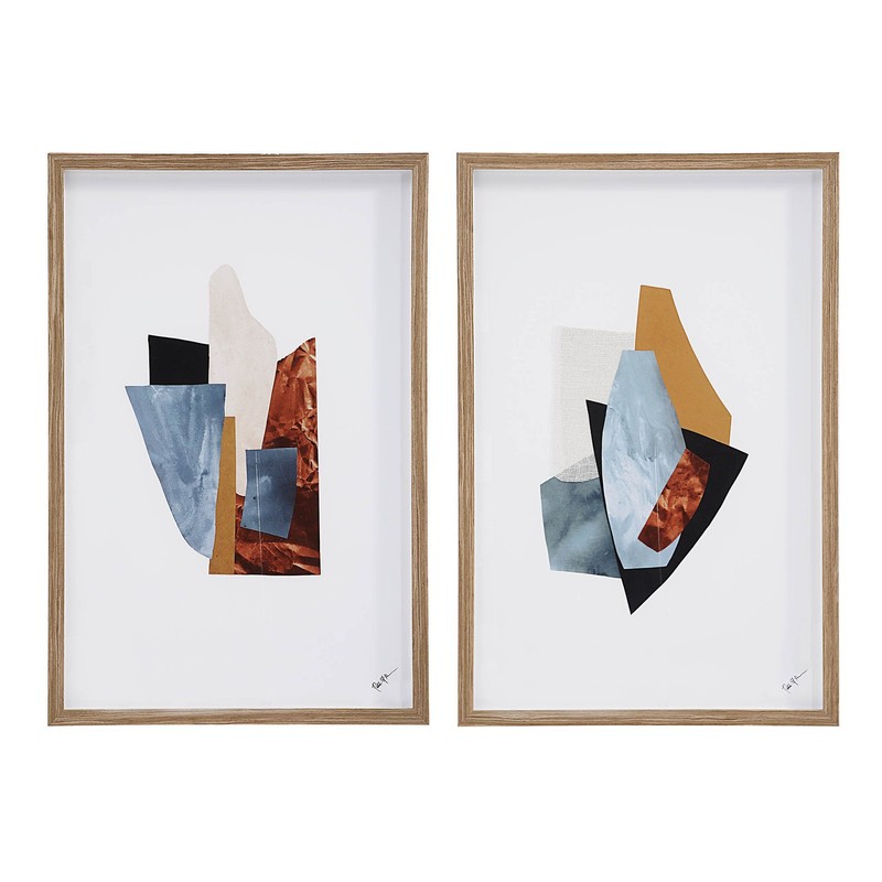 Ren Wil W6738 Odin 36″ x 24″ Framed Abstract Drawing Print – Set – Multiple