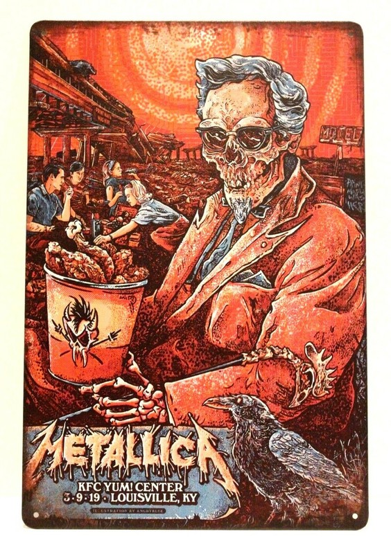 Metallica Tin Poster Metal Sign Live on Tour in Concert Vintage Advertisement CD