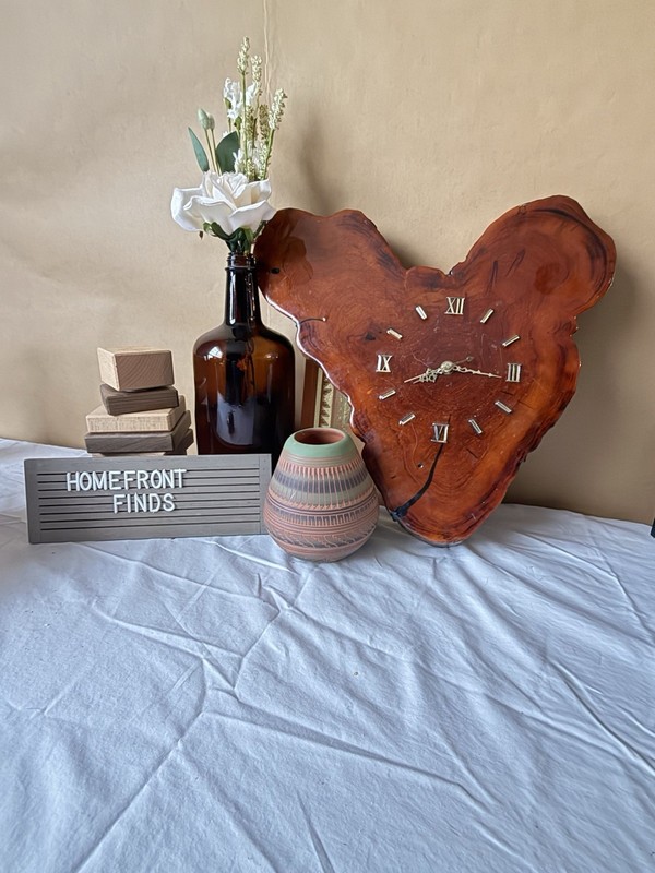 Live Edge Wood Wall Clock Rustic Slab Burl Wood Clock Unique Handmade Decor