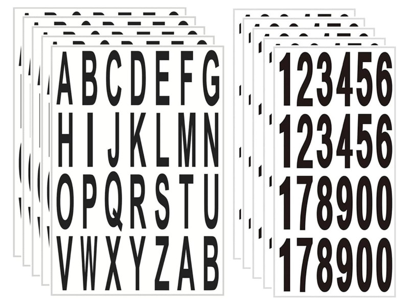 10 Sheet 3 Inch Mailbox Numbers and Letters Cut Classic Style Self-Adhesive