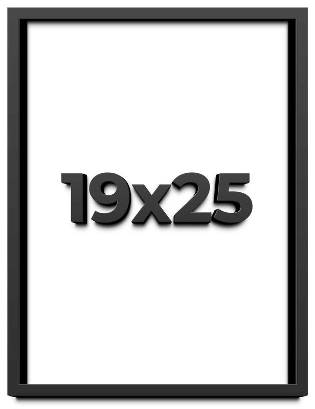 19×25 Shadow Box Frame Black | 1 inches Deep Real Wood Contemporary Shadowbox Di