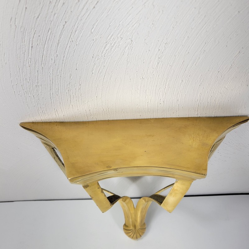 VTG Solid Brass Shelf Ornate MCM Hollwood Regency French Classic Old Money gallery