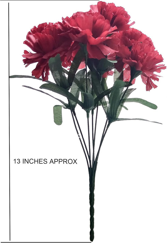 6 Patriotic Artificial Carnations Bushes. 42 Heads/Stems. Red White and Blue Flo gallery