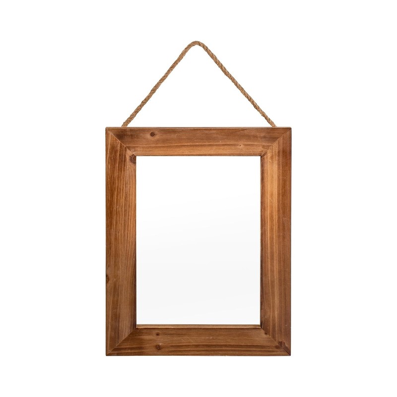 BONNY DODO Wood Mirror 16 X 12 in Farmhouse Solid Rectangle Wall Rustic Woode...