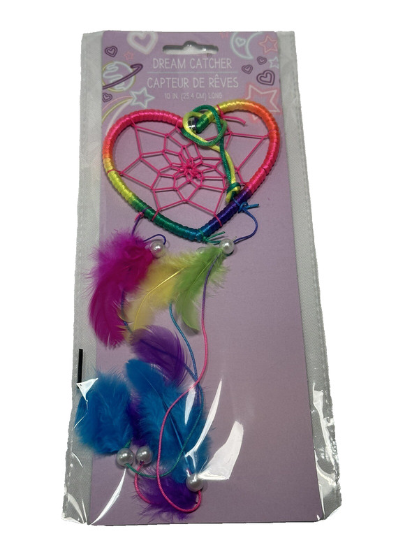 colorful heart dream catcher 10 inch feathers kids home decor