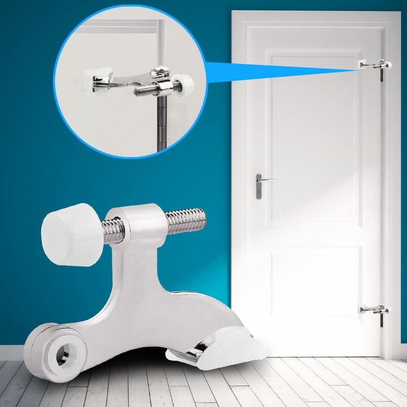 OBTANIM 8 Pack Hinge Pin Door Stopper Heavy Duty Metal Adjustable Door Stops gallery